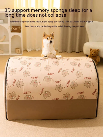 Big Dog Nest Winter Warm Dog House Removable and Washable Dog Bed Seasonal Large Dog House Type Pet Sleeping Supplies, Cat Nest